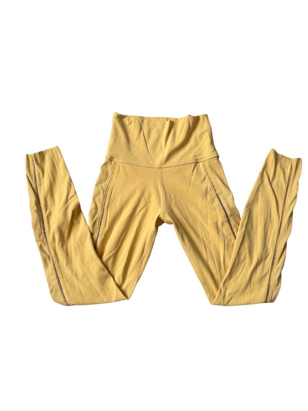 Nike Mustard Yellow High-Waist Performance Leggings Womens XS Cut Out